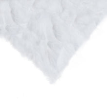 Set Of Two 18" White Rabbit Zippered Natural Fur Throw Pillows