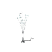 62" Silver 16 LED Novelty Floor Lamp With White