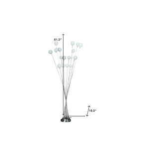 62" Silver 16 LED Novelty Floor Lamp With White