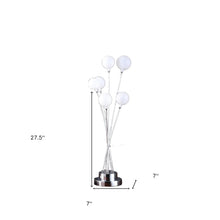 28" Silver Chrome Six Light Globe Desk or Table Lamp