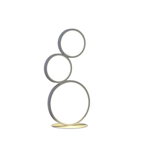 17" White Metal Three Light Round Table Lamp With White