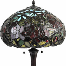 24" Dark Brown Metal Two Light Candlestick Table Lamp With Red Dome Shade