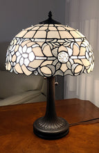 23" Dark Brown Metal Two Light Candlestick Table Lamp With White Shade