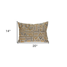 14" X 20" Beige Cotton Throw Pillow