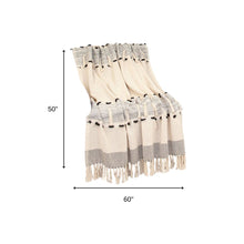 Gray Woven Cotton Abstract Throw Blanket