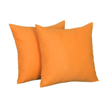 Set of Two 20" Orange Fabric Throw Pillow Covers