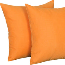 Set of Two 20" Orange Fabric Throw Pillow Covers