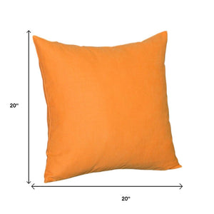 Set of Two 20" Orange Fabric Throw Pillow Covers