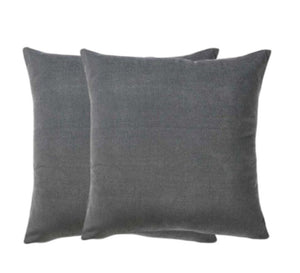 Set of Two 22" Gray Throw Pillow Covers