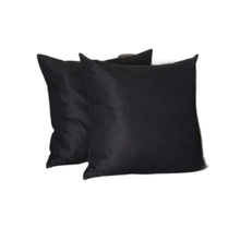 Set Of Two 26" X 26" Black Polyester Zippered Pillow Cover