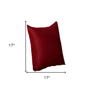 Set Of Four 17" X 17" Claret Red Polyester Zippered Pillow Cover
