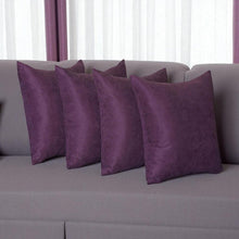 Set Of Four 18" X 18" Purple Polyester Zippered Pillow Cover