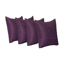 Set Of Four 18" X 18" Purple Polyester Zippered Pillow Cover