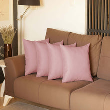 Set Of Four 20" X 20" Light Pink Polyester Zippered Pillow Cover