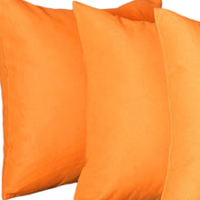 Set of Four 20" Orange Fabric Throw Pillow Covers