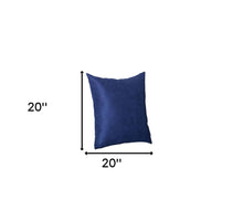 Set Of Four 20" X 20" Navy Blue Polyester Zippered Pillow Cover