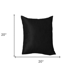 Set of Four 20" Black Fabric Throw Pillow Covers