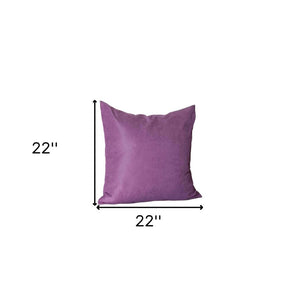 Set Of Four 22" X 22" Purple Polyester Zippered Pillow Cover