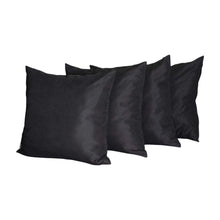 Set of Four 22" Black Throw Pillow Covers