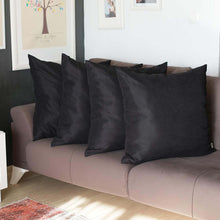 Set of Four 22" Black Throw Pillow Covers