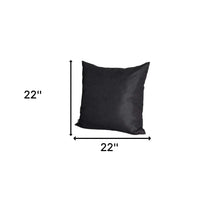 Set of Four 22" Black Throw Pillow Covers