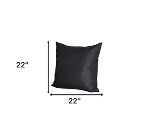 Set of Four 22" Black Throw Pillow Covers