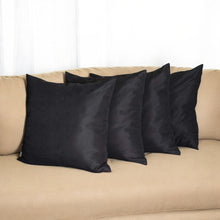 Set of Four 22" Black Throw Pillow Covers