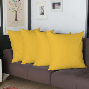 Set of Four 22" Yellow Decorative Throw Pillow Covers