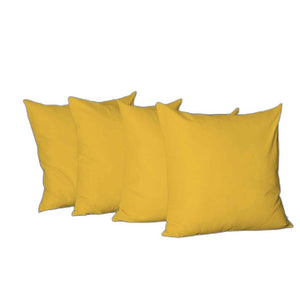 Set of Four 22" Yellow Decorative Throw Pillow Covers