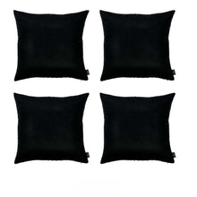 Set Of Four 26" X 26" Black Polyester Zippered Pillow Cover