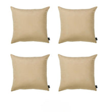 Set Of Four 26" X 26" Beige Polyester Zippered Pillow Cover