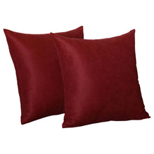 Set of Two 16" Red Fabric Throw Pillow Covers