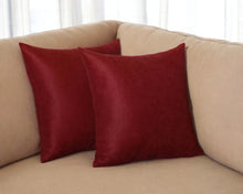 Set of Two 16" Red Fabric Throw Pillow Covers