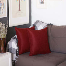 Set of Two 16" Red Fabric Throw Pillow Covers