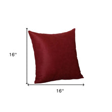 Set of Two 16" Red Fabric Throw Pillow Covers
