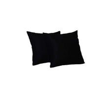 Set Of Two 16" X 16" Black Polyester Zippered Pillow Cover