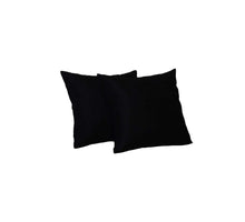 Set Of Two 16" X 16" Black Polyester Zippered Pillow Cover