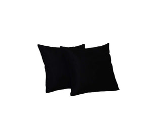 Set Of Two 16" X 16" Black Polyester Zippered Pillow Cover