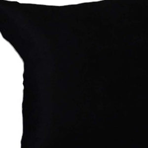 Set Of Two 16" X 16" Black Polyester Zippered Pillow Cover