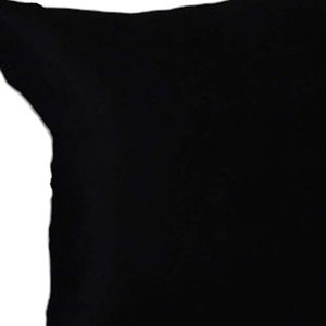 Set Of Two 16" X 16" Black Polyester Zippered Pillow Cover
