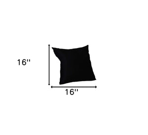 Set Of Two 16" X 16" Black Polyester Zippered Pillow Cover