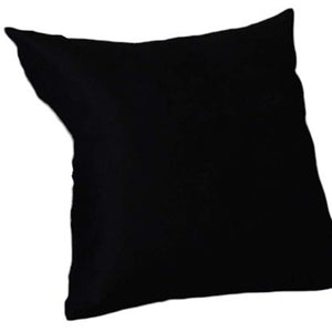Set Of Two 16" X 16" Black Polyester Zippered Pillow Cover