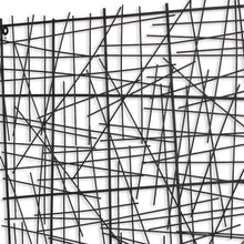 32" X 32" Black Handcrafted Abstract Lines Metal Hanging Dimensional Sculpture