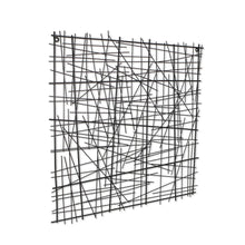 32" X 32" Black Handcrafted Abstract Lines Metal Hanging Dimensional Sculpture