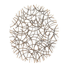 33" X 33" Bronze Metal Abstract Lines Round Hanging Dimensional Sculpture