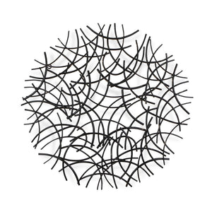 33" X 33" Bronze Metal Abstract Lines Round Hanging Dimensional Sculpture