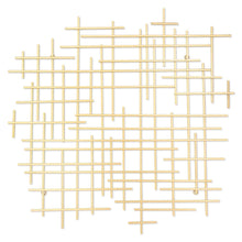 31" X 31" Gold Metal Abstract Lines Hanging Dimensional Sculpture