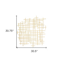 31" X 31" Gold Metal Abstract Lines Hanging Dimensional Sculpture