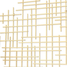 31" X 31" Gold Metal Abstract Lines Hanging Dimensional Sculpture