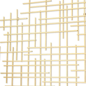31" X 31" Gold Metal Abstract Lines Hanging Dimensional Sculpture